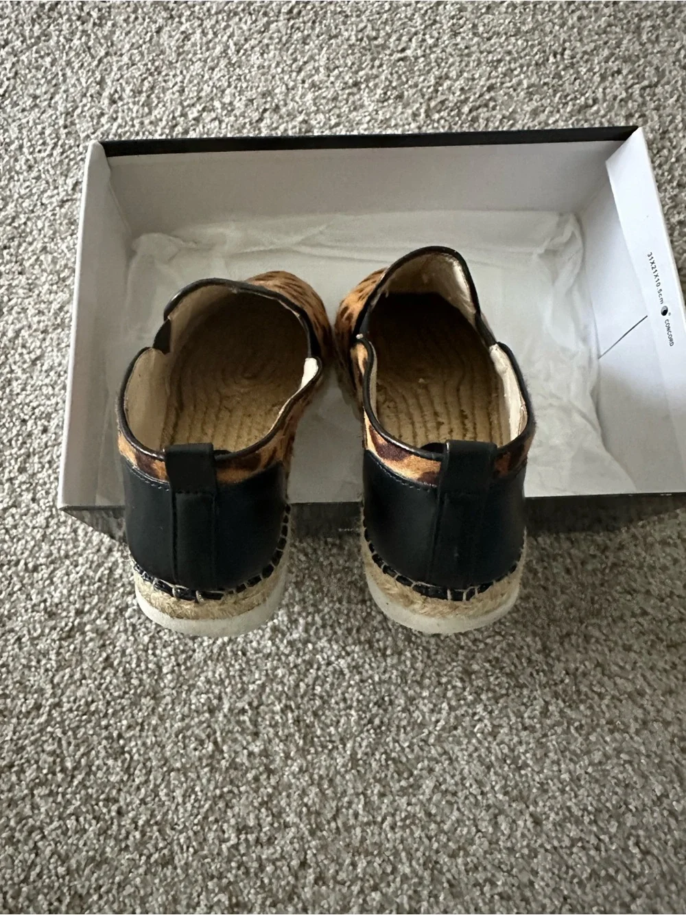 Women Leopard Print Espadrille Slip-Ons - Black & Brown